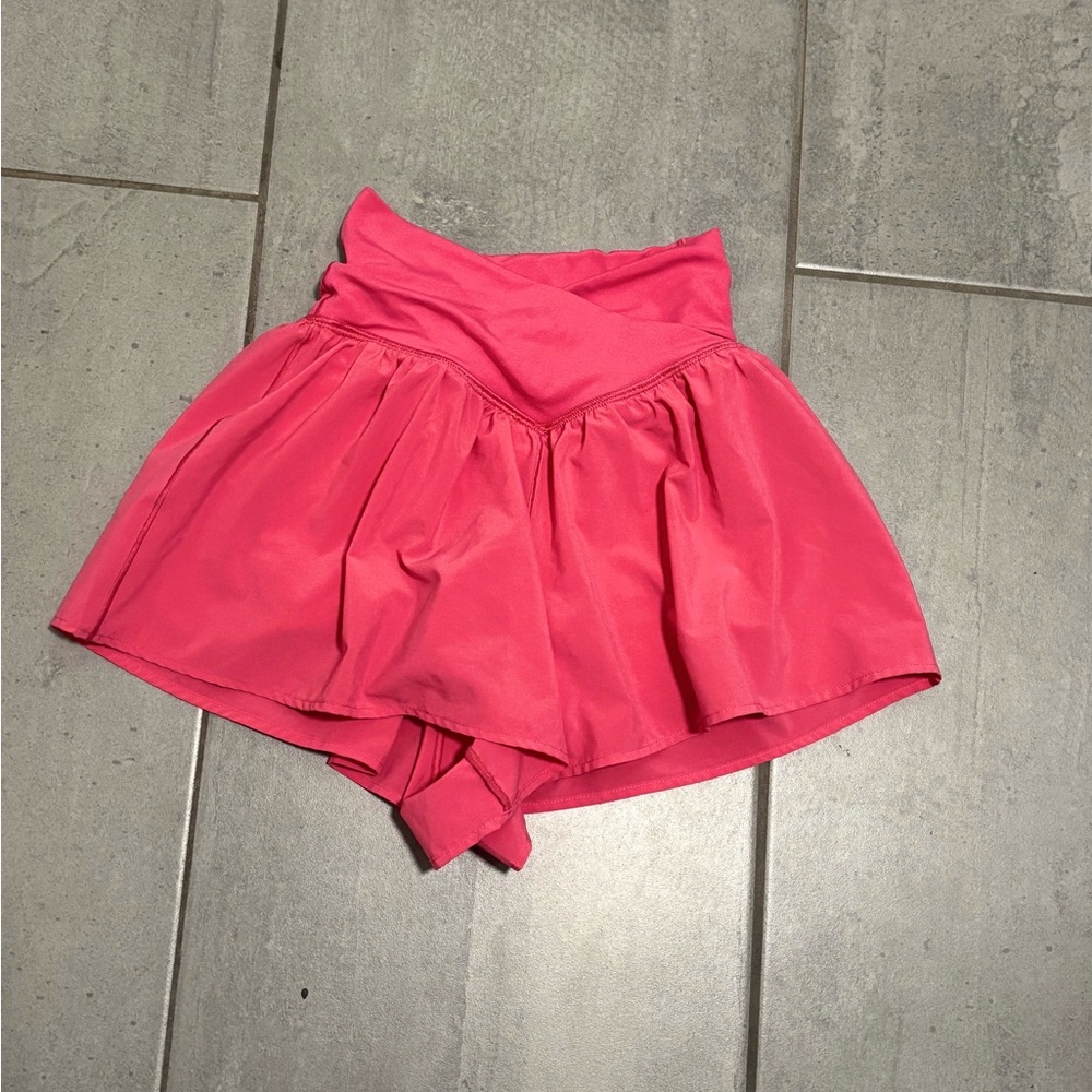 Vibrant Pink Aerie Crossover Shorts Skirted Shorts